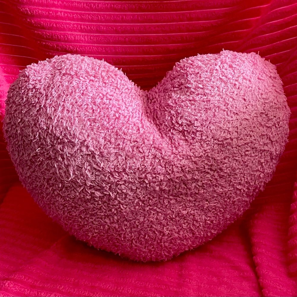 Comfy Pink Heart-Shaped Pillow